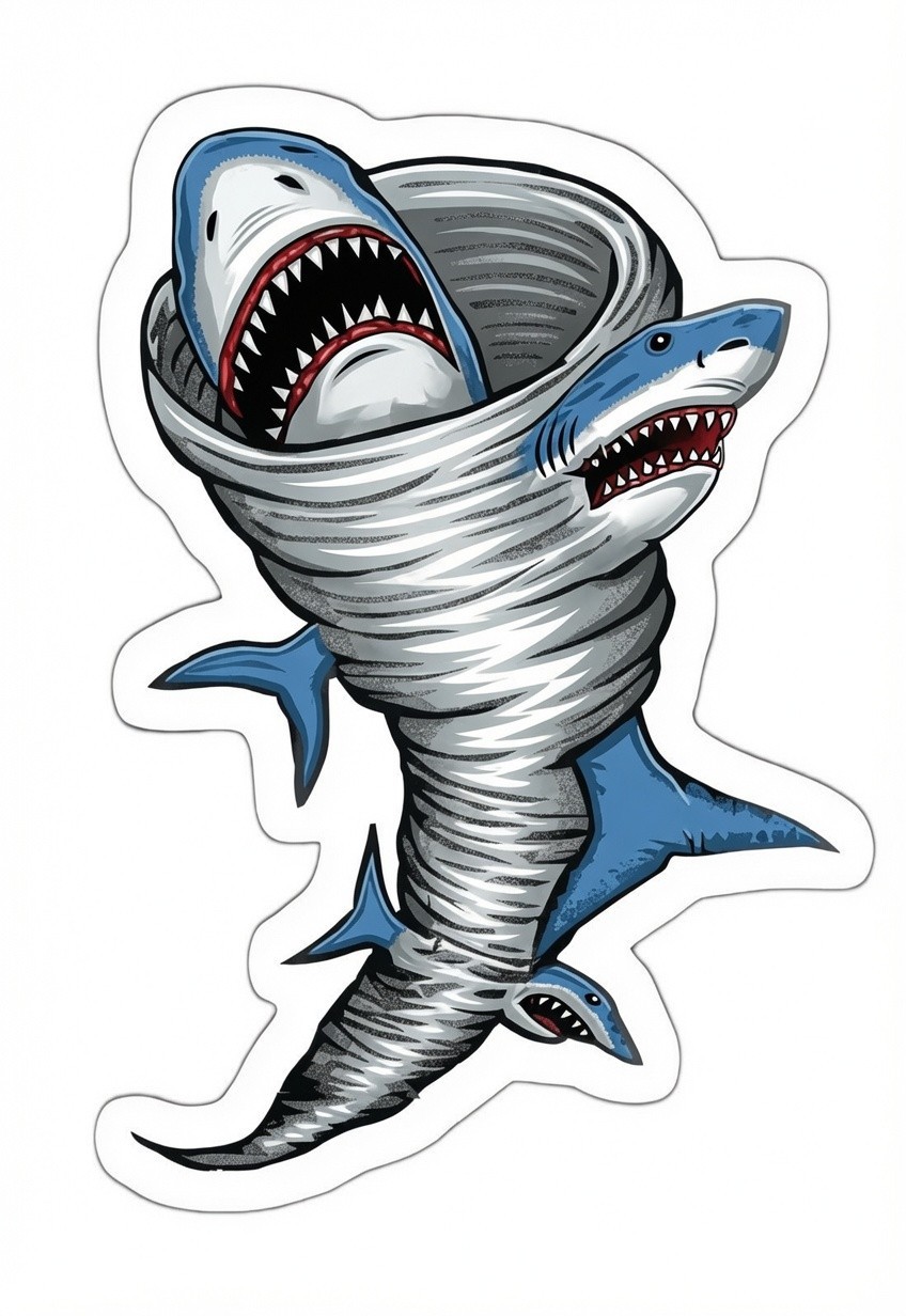 Shark Tornado Sticker Decal