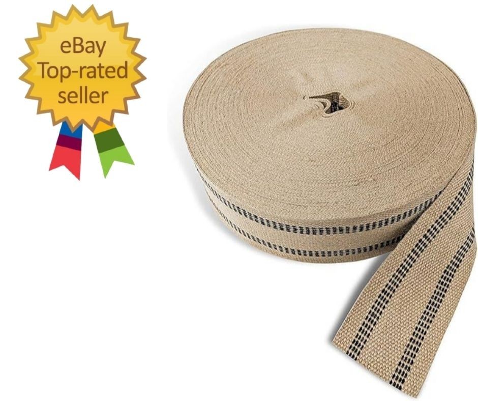 Natural Jute Webbing (Burlap) 3.5 Inches X 72 Yards – Natural wit
