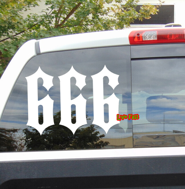 666 DECAL STICKER outlaw biker custom chopper motorcycle gas tank art ftw 13 69