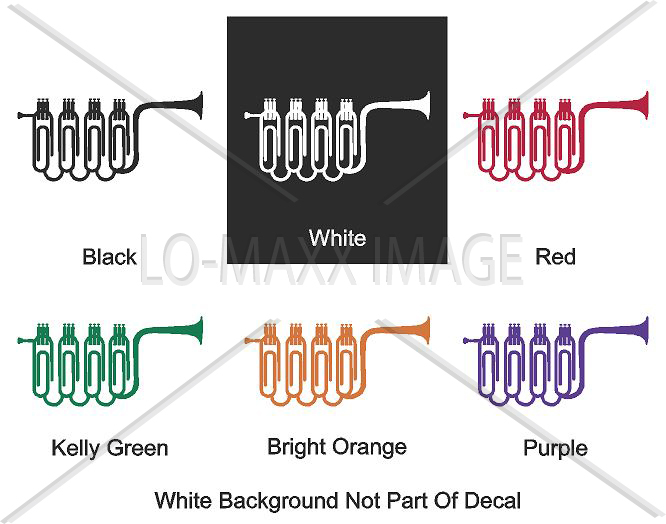 Impossible Paper clip Trumpet Horn Various Colors & Sizes Die Cut Vinyl Decal
