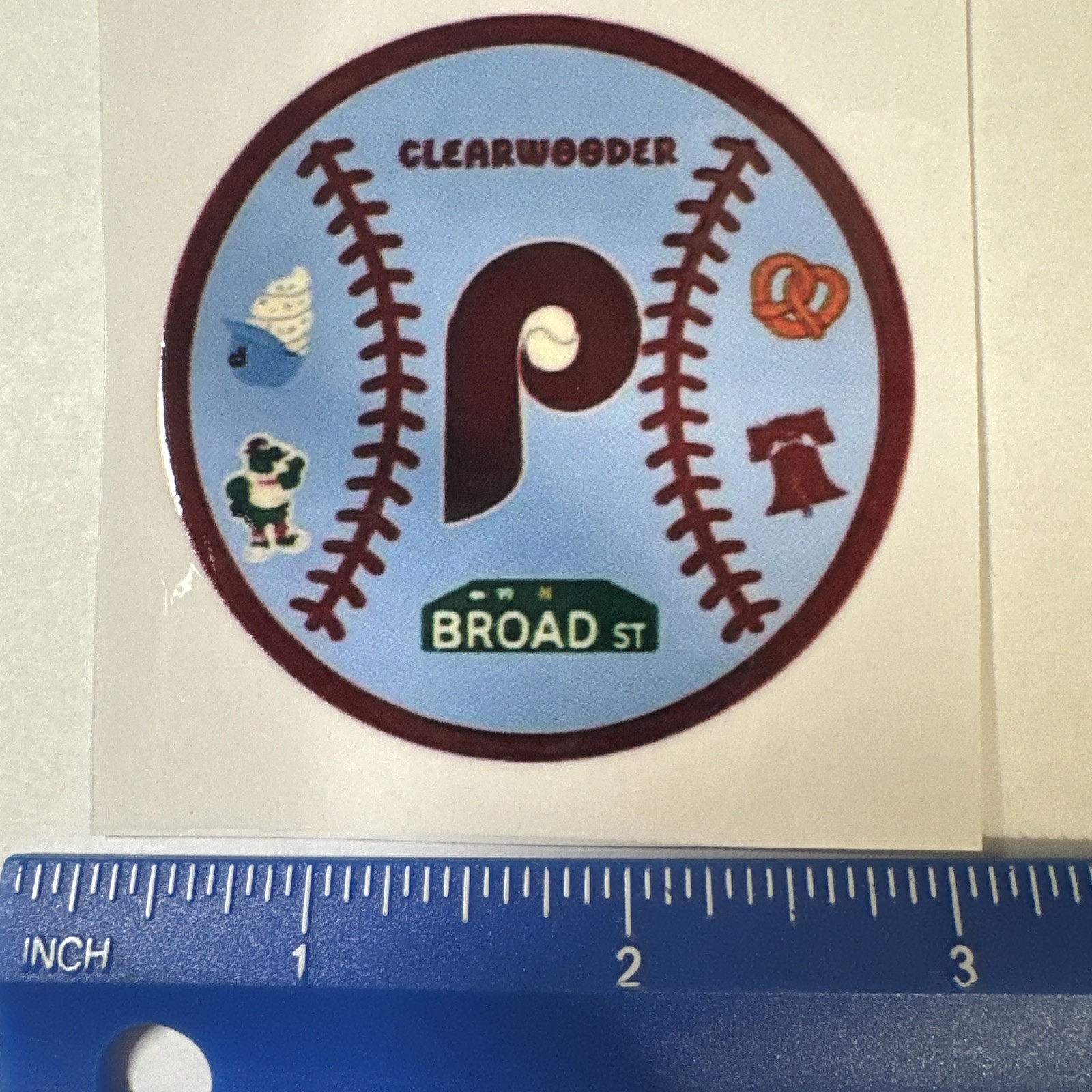 Phillies Clearwooder Ball Vinyl Decal Sticker