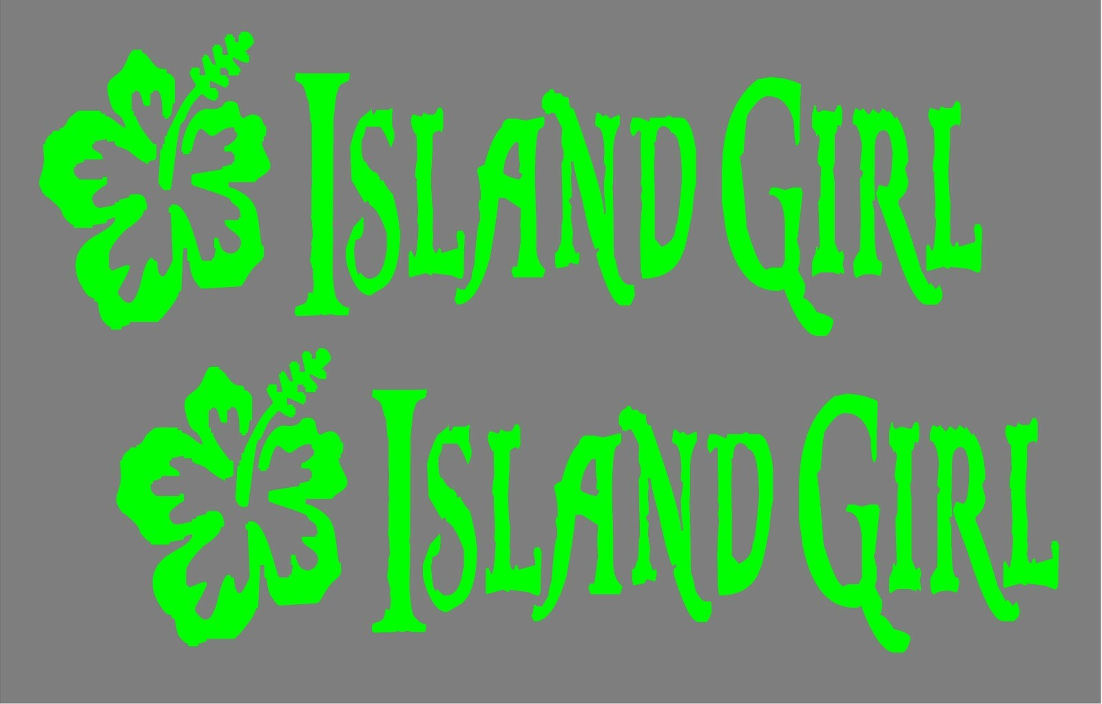 Island Girl Decal Set of Two Car Truck Window Vinyl Decals Beach Sticker