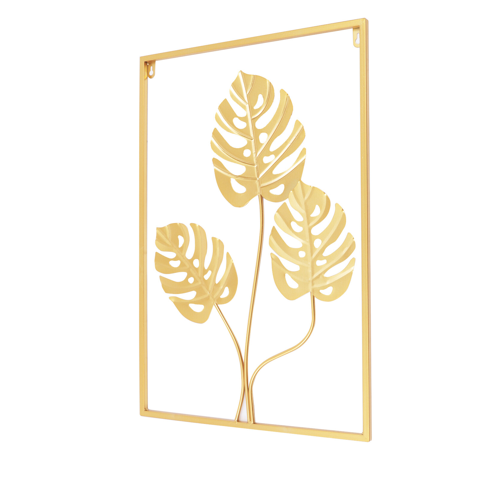 Metal Wall Art for Living Room, Large Leaf Frame Accent Leaves Wall Decor Home