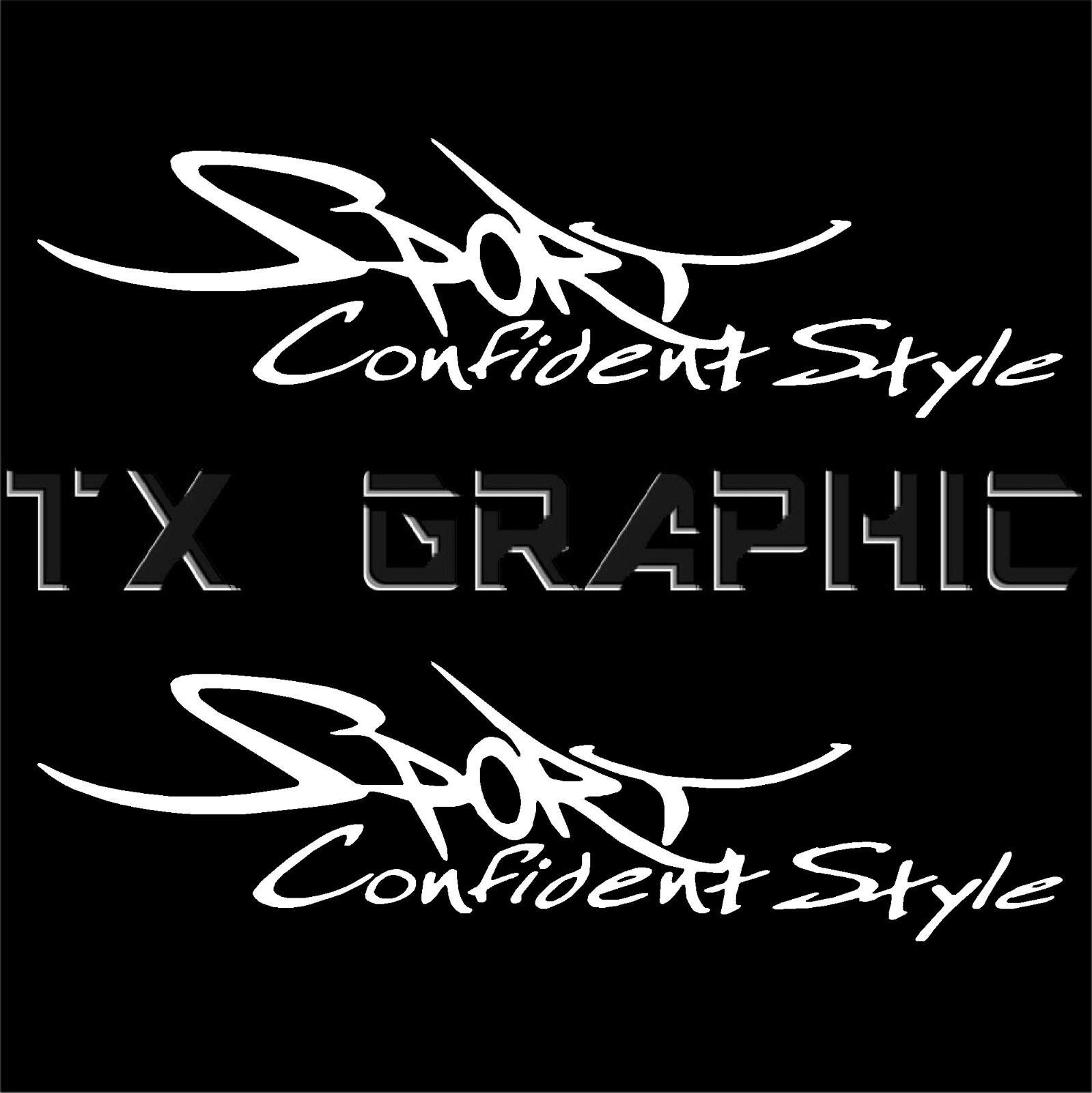 1 SET OF 2, SPORT CONFIDENT STYLE DECAL STICKER DODGE FORD CHEVY
