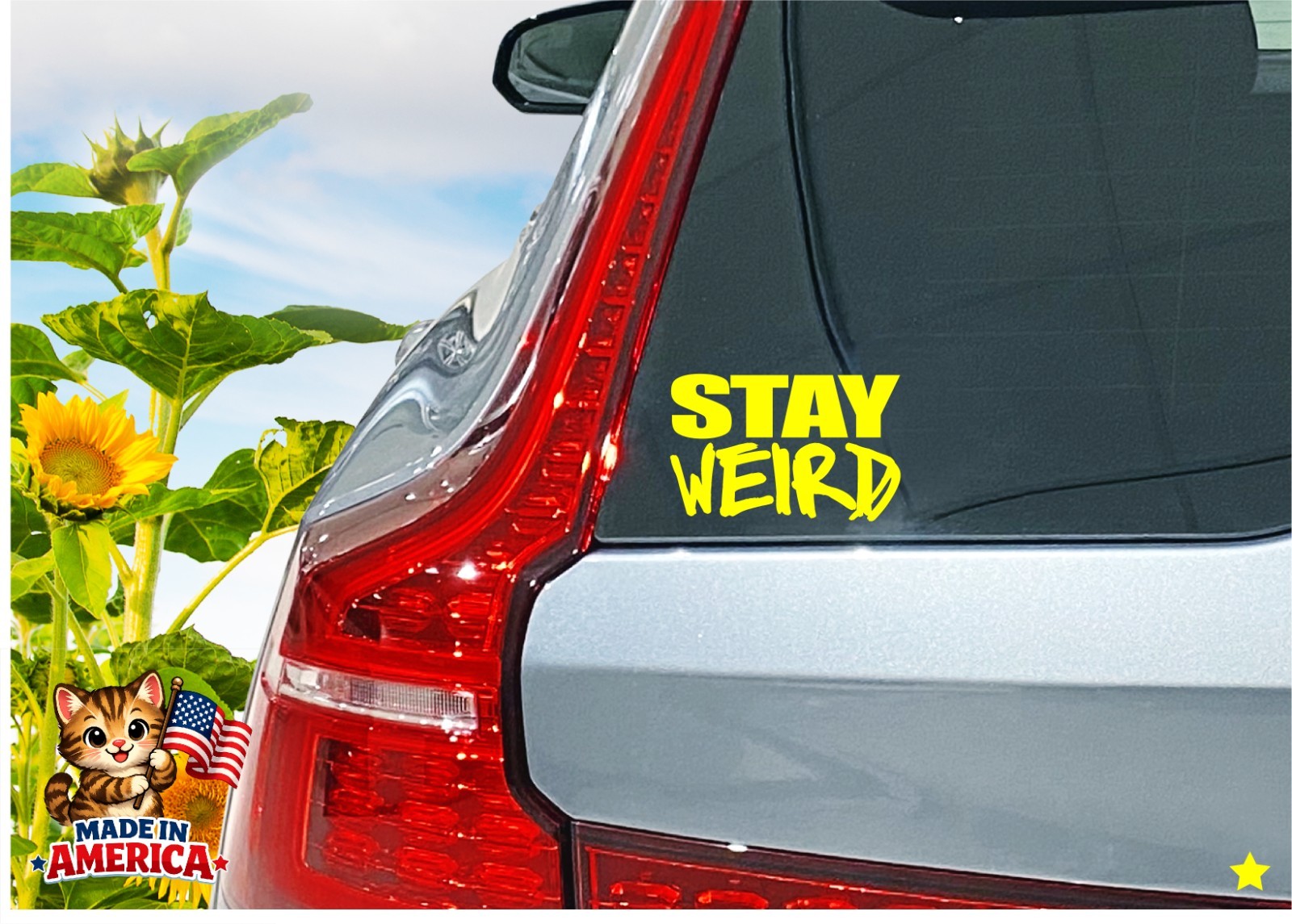 Stay Weird Decal Sticker Be Yourself Funny Calm Goofy Original Fun Life Crazy