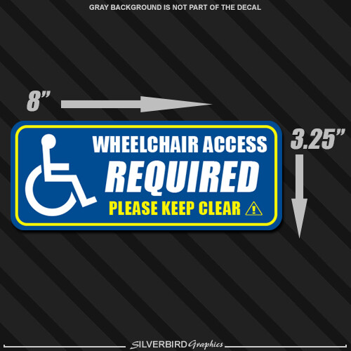 Handicap wheelchair access sticker vehicle decal disabled window parking 8"