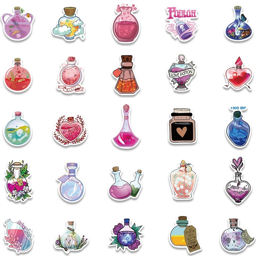 100pcs SPIRITUAL Stickers Pack, Crystal Potion Gothic Stickers, #193216