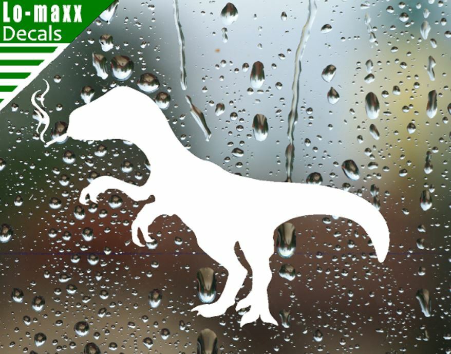 Smoking Dinosaur Art Custom Design Various Sizes & Colors Die Cut Vinyl Decal