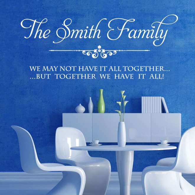 Personalised Family Name Vinyl Wall Sticker Art Lounge Bedroom Kitchen Home Deco