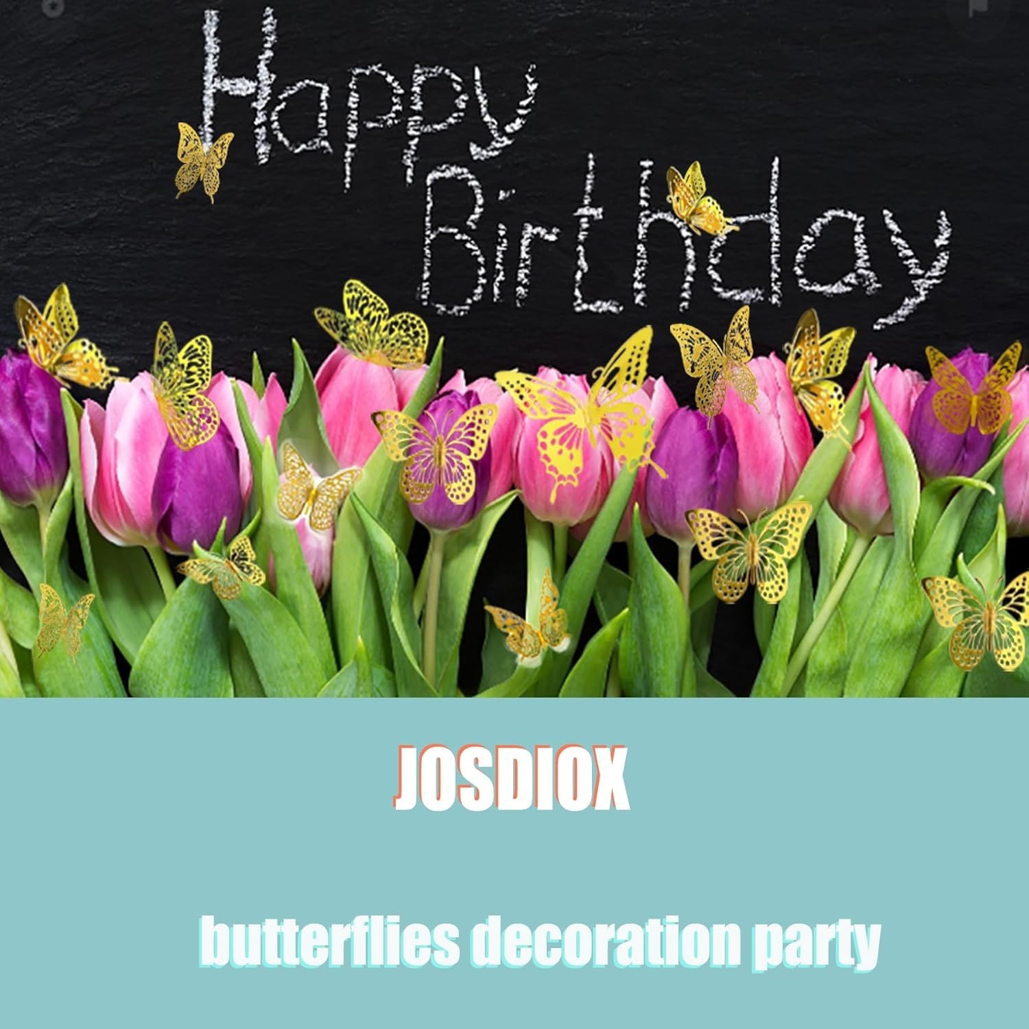 3D Butterfly Wall Decor Sticker -48 Pcs, 4 Styles, 3 Sizes Gold Butterflies D…
