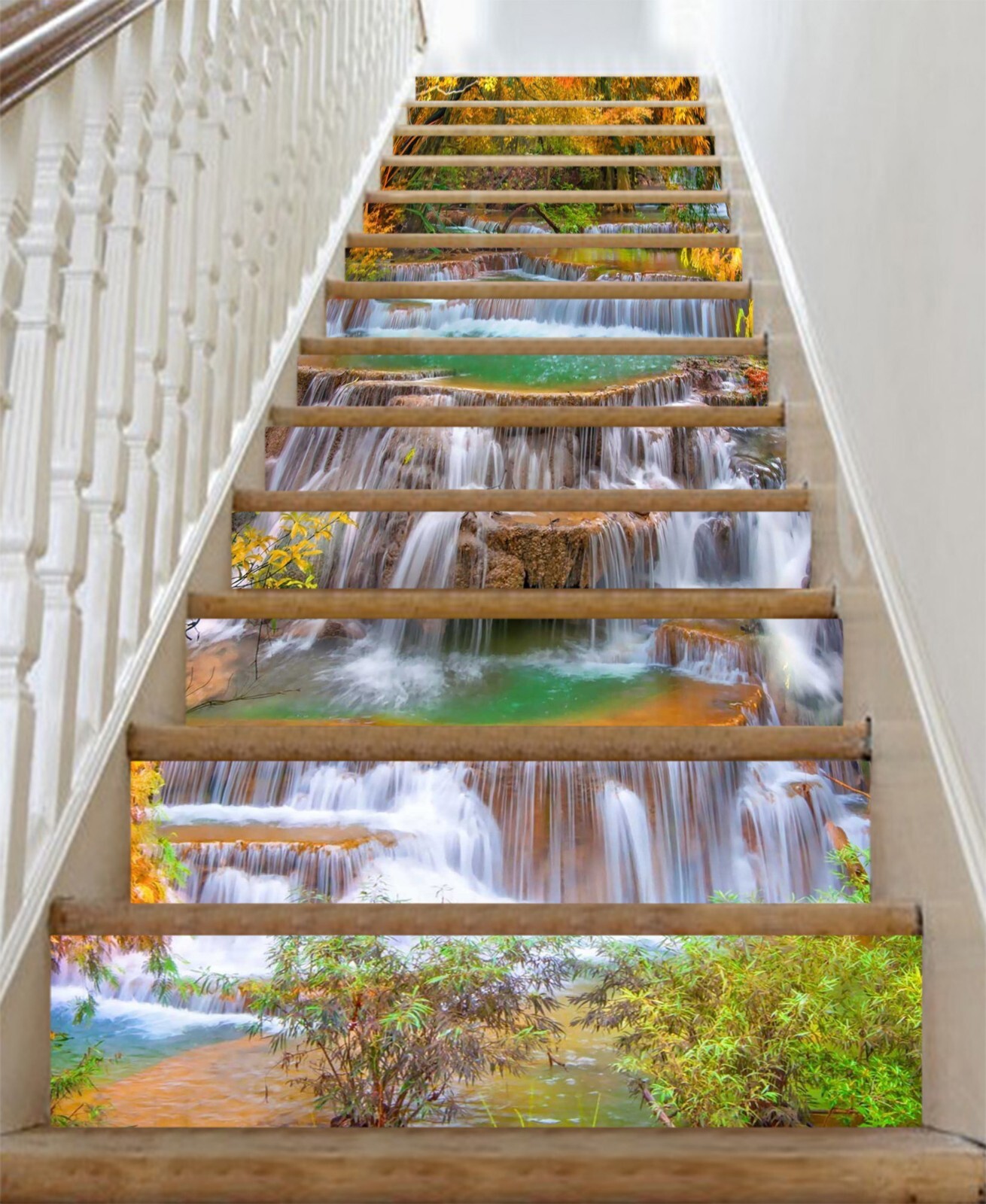 3D Beautiful Waterfall AZ1255 Stair Risers Decoration Mural Vinyl Wallpaper Kay