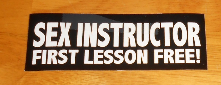 Sex Instructor First Lesson Free! Sticker (rectangle) 3.75×1.75