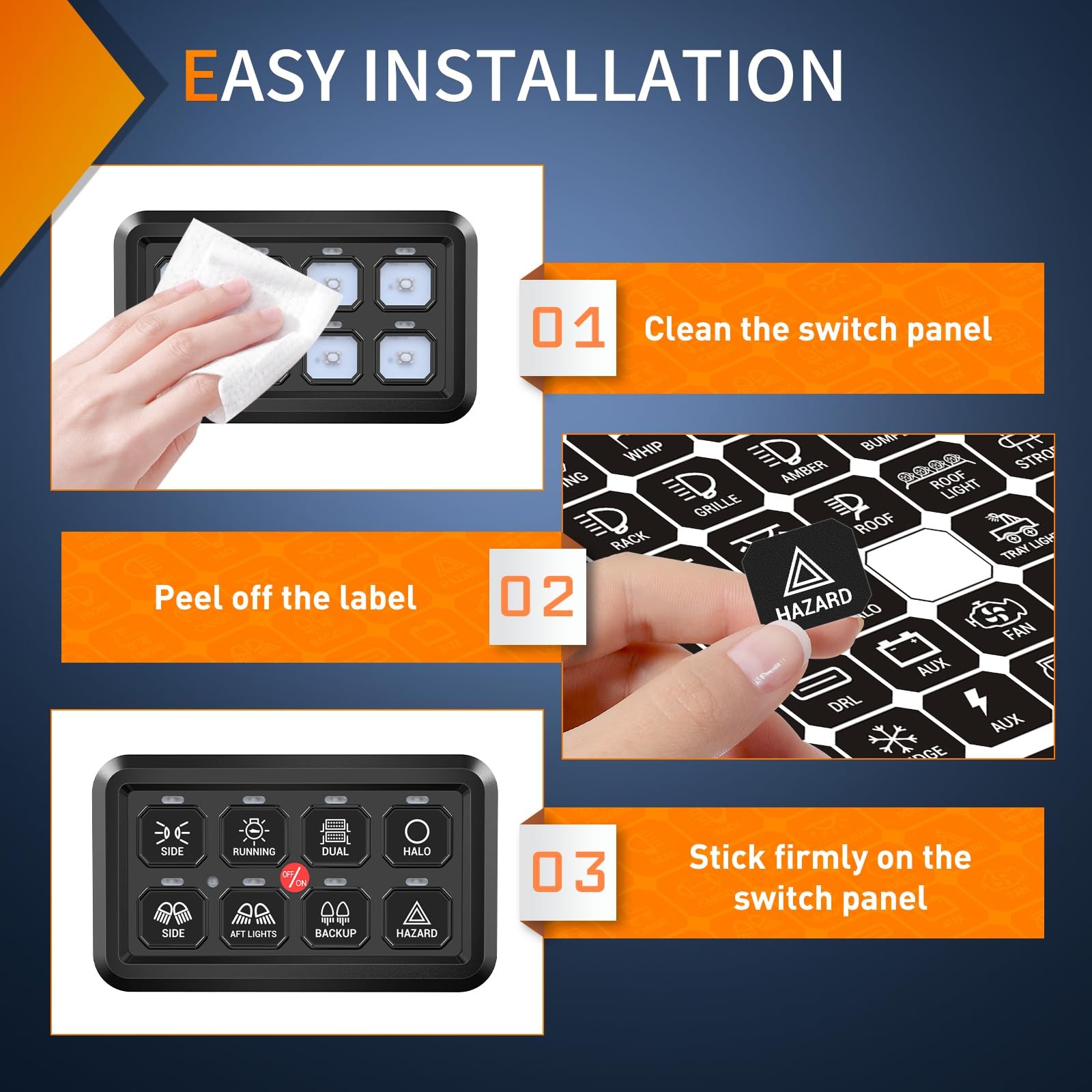 120PCS Switch Panel Stickers Multifunction Button Sticker for 6/8 Gang Label …