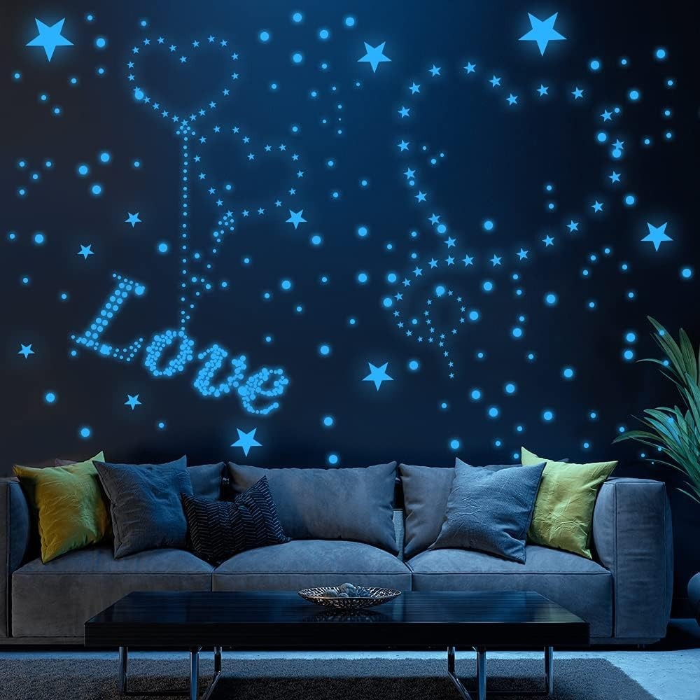 Eco-Friendly 1120 Pcs Glow in The Dark Ceiling Stars for Children's Room Decor