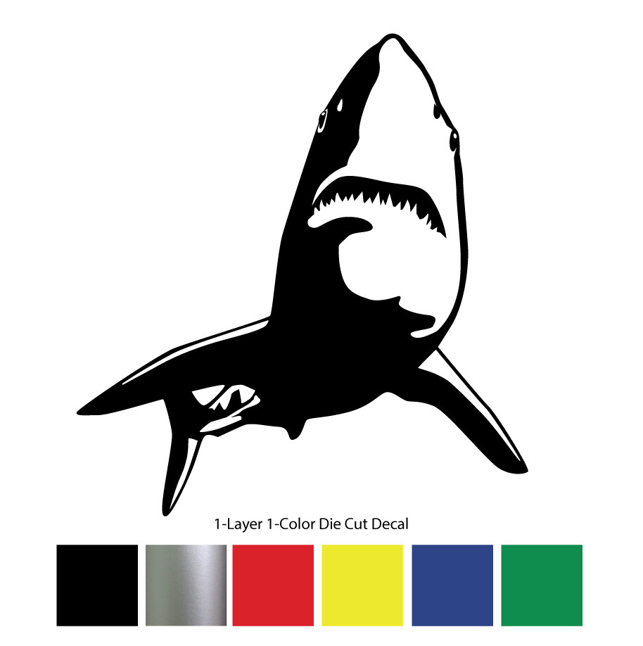 Sealife – Great White Shark 4 Jaws Die Cut Diver Outdoor Vinyl Decal Sticker