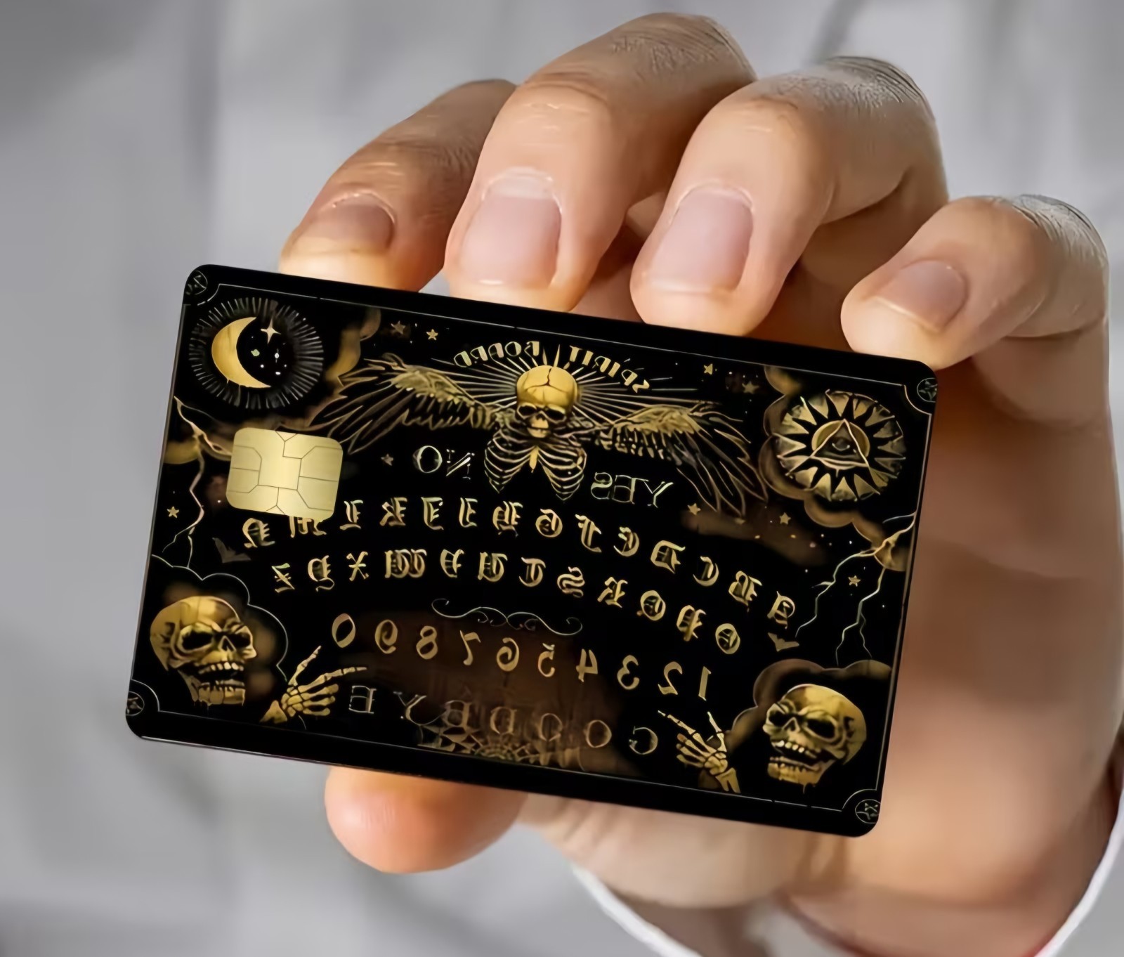 Black Gold Ouiji Spirit Board Credit Card Skin Free Shipping US Seller