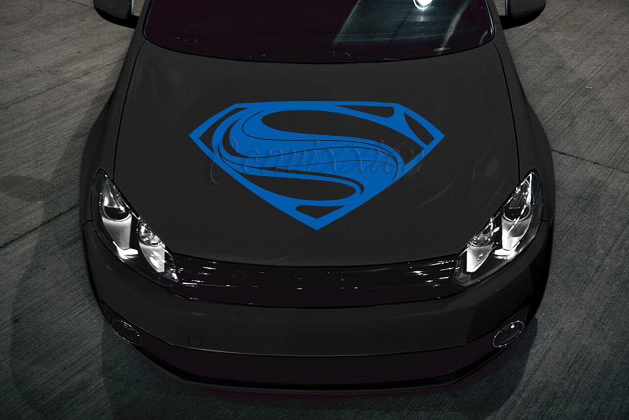 Superman Hood Decal Car Truck Door Glass Vinyl 32" S Shield Single Color