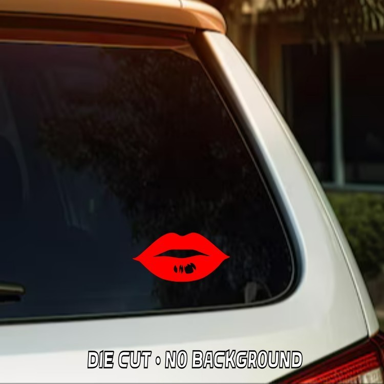 Kiss Lips V2 Decal Sticker • Multiple Sizes & Colors • Oracal 651 • Car/Truck