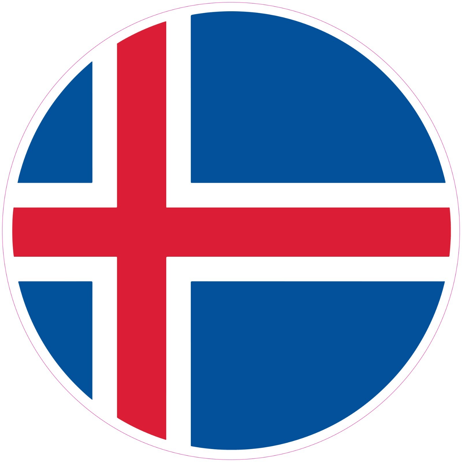 Iceland Round Country Flag Vinyl Decal Sticker Car Truck Bumper Laptop Mug