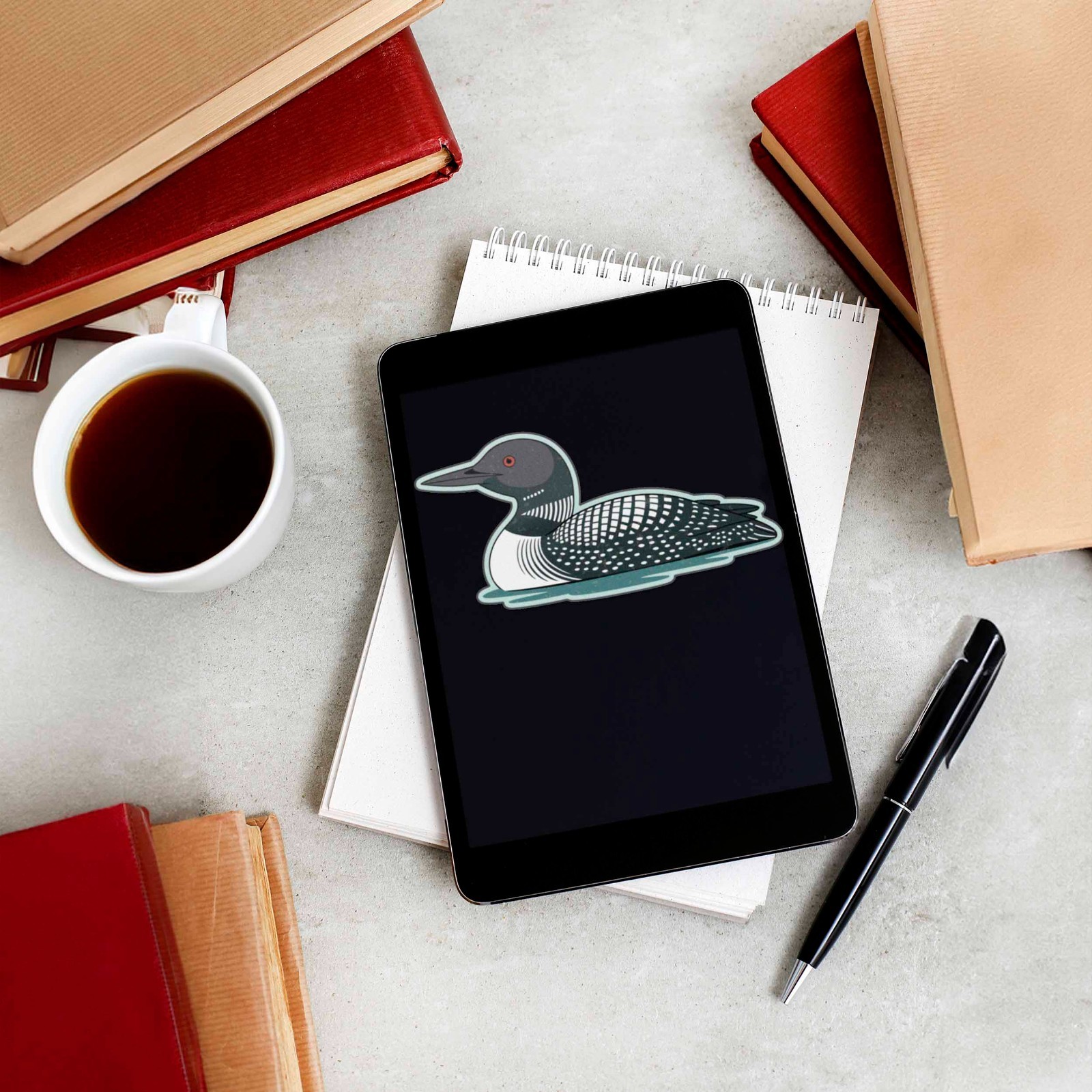 Loon Birdwatching Sticker – Midwest Lake Bird Decal for Laptop & Water Bottle