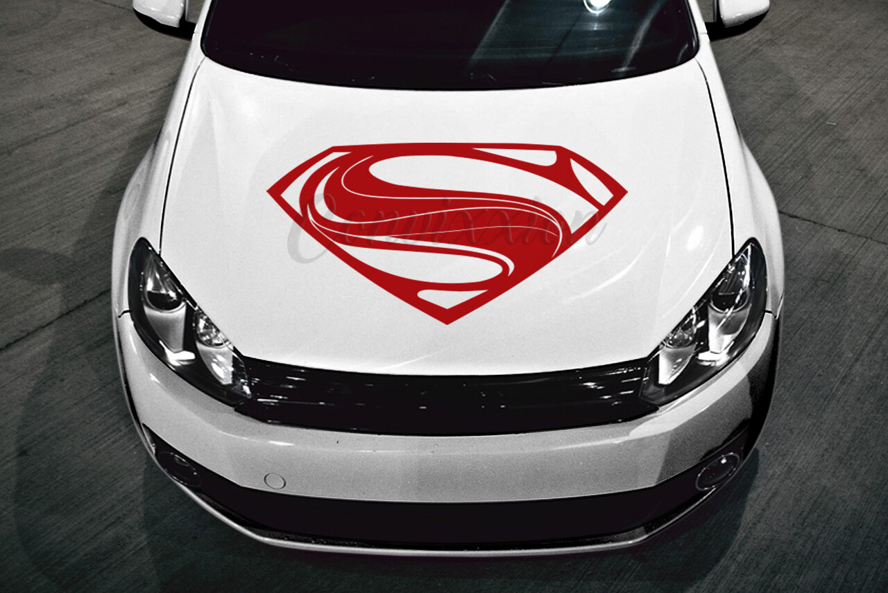 Superman Hood Decal Car Truck Door Glass Vinyl 32" S Shield Single Color