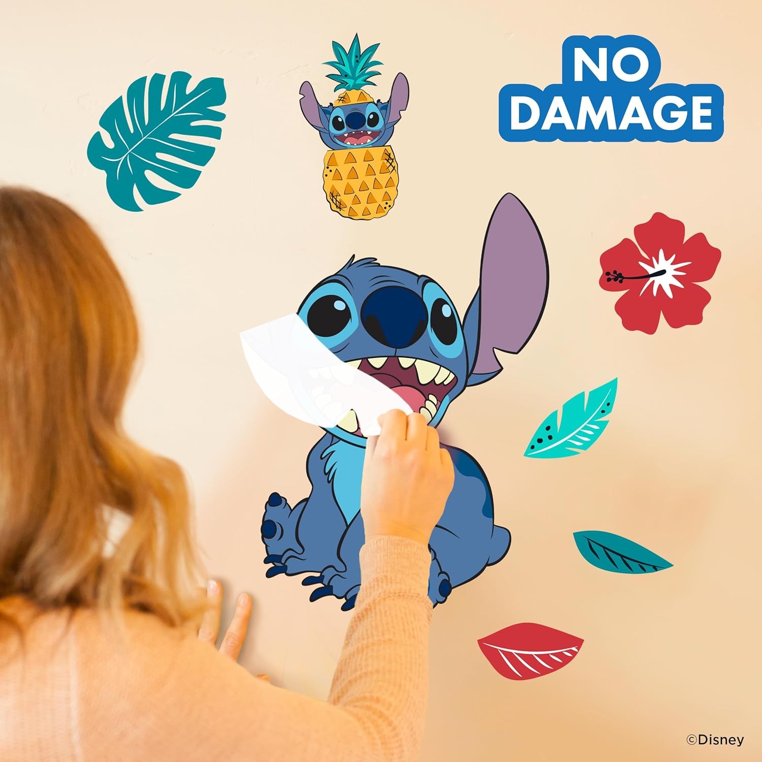 Disney Lilo and Stitch Wall Decals – 20" Stitch Wall Vinyl Stickers Bedroom D…