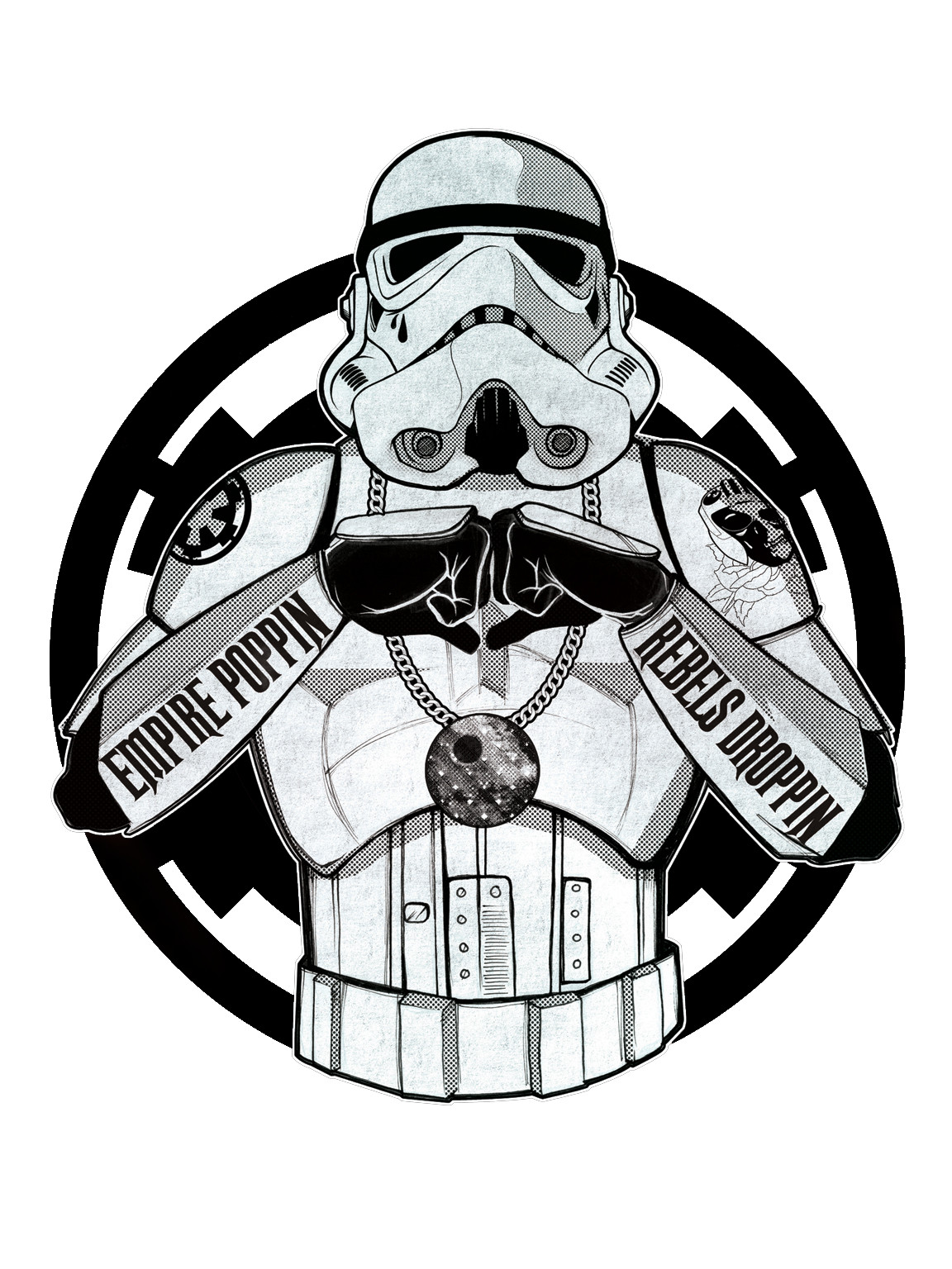 Strormtrooper sticker star wars gangsta weatherproof bumper vinyl decal