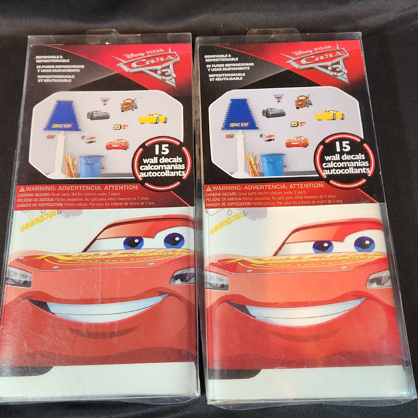 Disney Pixar Cars 3- 30 Peel & Stick Wall Decals RoomMates RMK3353SCS 2 Boxes