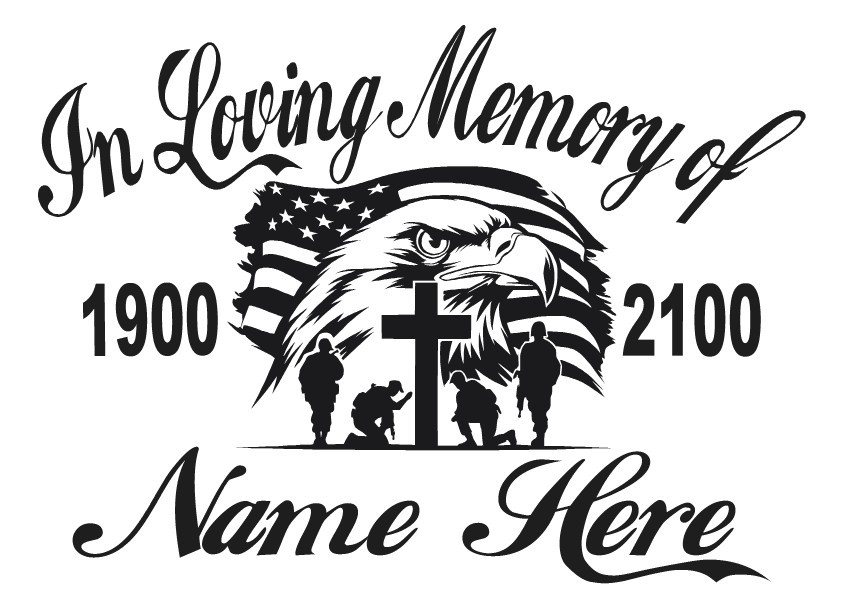 In Loving Memory Of – Military Armed Forces Sticker Decal Memorial Personalize 4