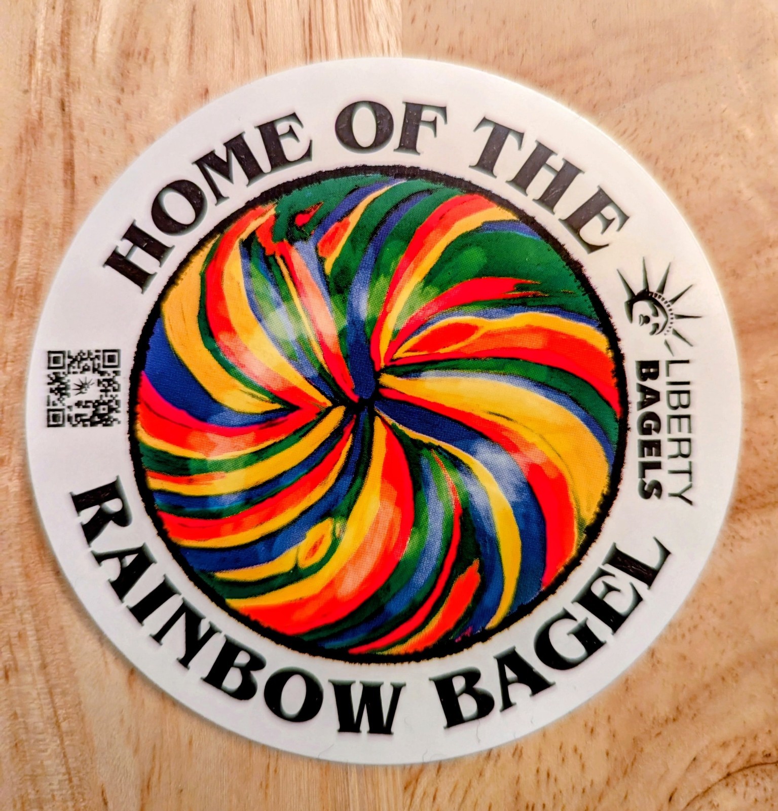 Set of 2 – Liberty Bagels Stickers "Home Of The Rainbow / Liberty Bagel" – New
