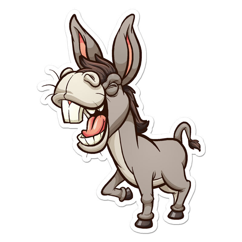 Laughing Donkey, Vinyl Decal Sticker, Indoor Outdoor, 3 Sizes, #11785