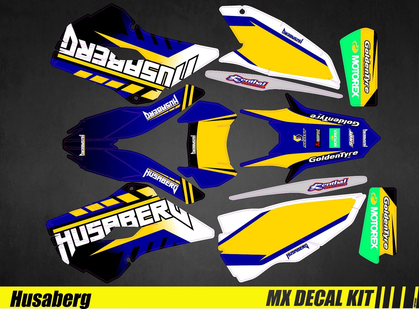 Motorcycle Decal Kit For Husaberg FE/TE – Goldentyre