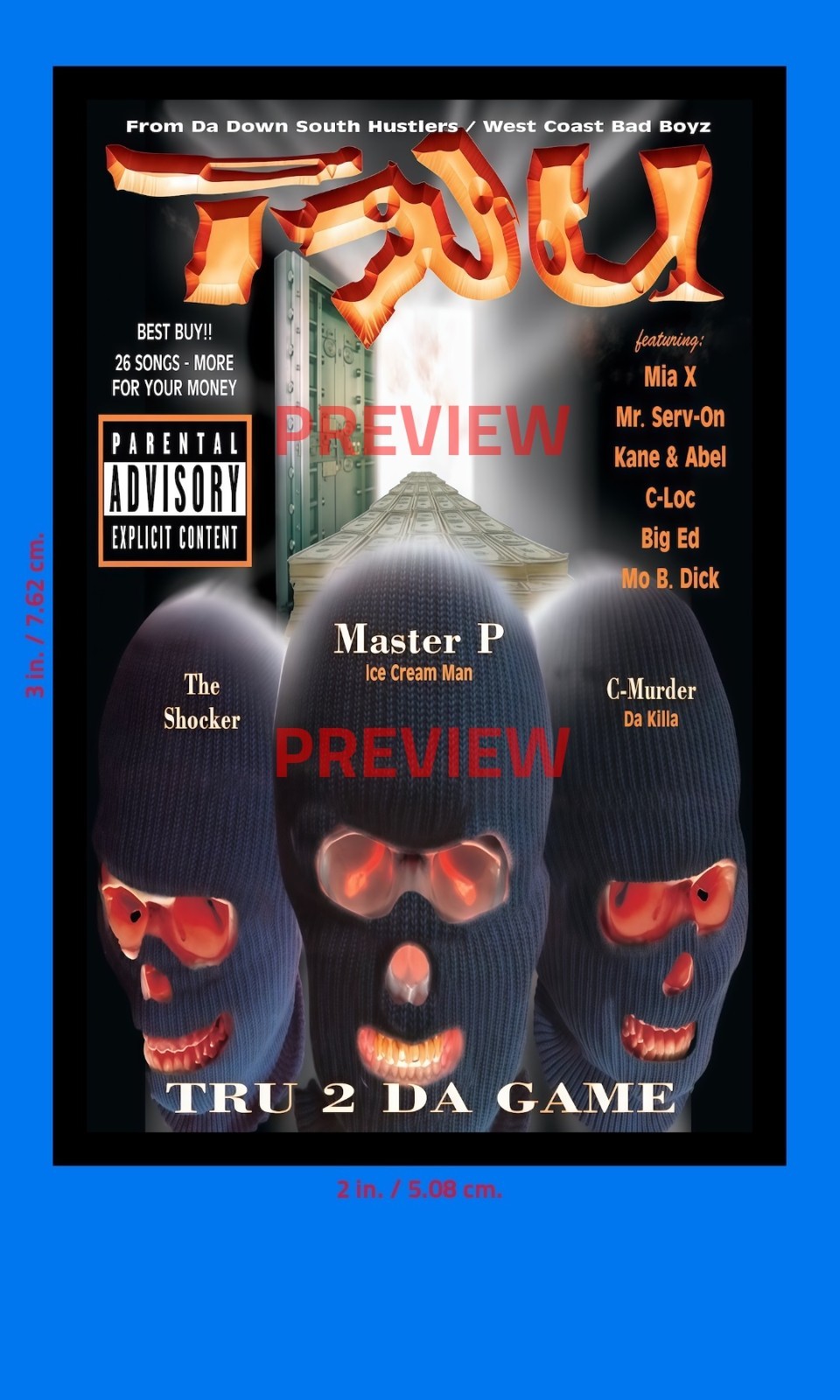 TRU 2 Da Game Sticker (NO LIMIT NOLA GANGSTA RAP) 2×3 in. Adhesive Photo Print