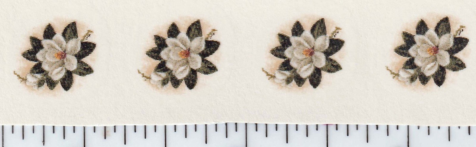 Tiny Magnolia Decals (12) 1/2" vintage waterslide dollhouse, jewlery, craft