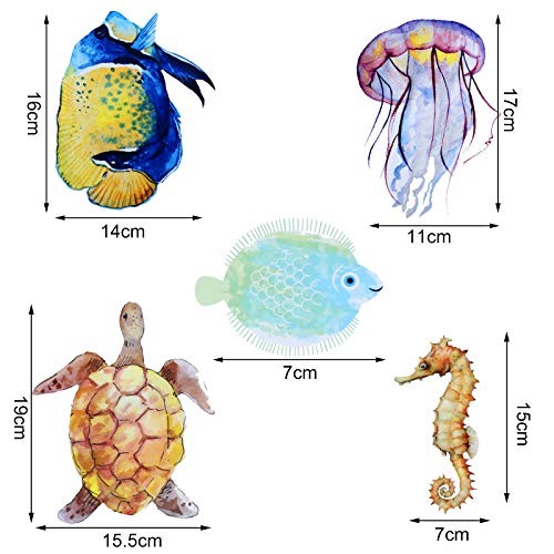 116 Pieces Ocean Wall Decals Under The Sea Fish Wall Nursery Decals Removable…