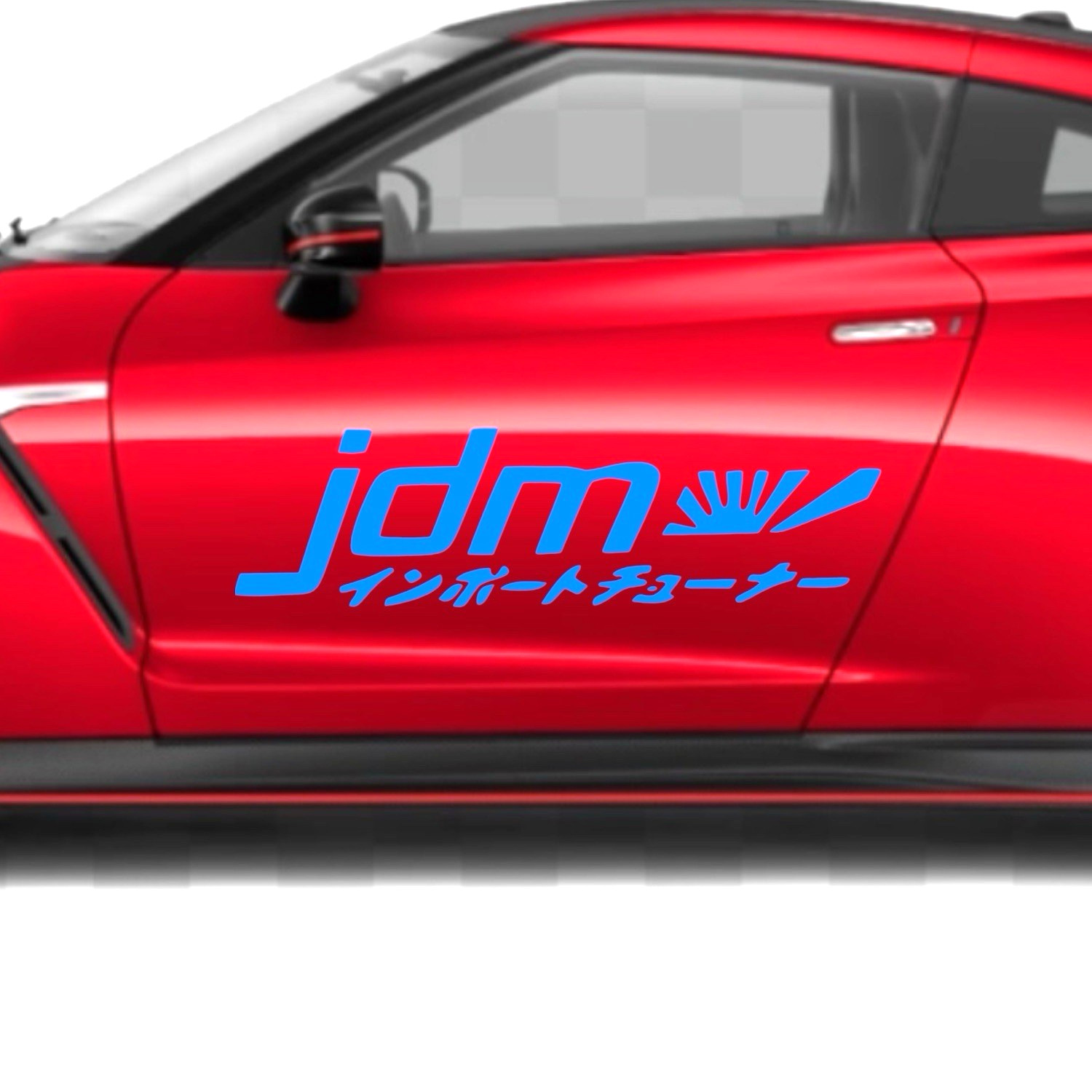 JDM with Kanji writing i vinyl decal for most smooth surface's car, truck,