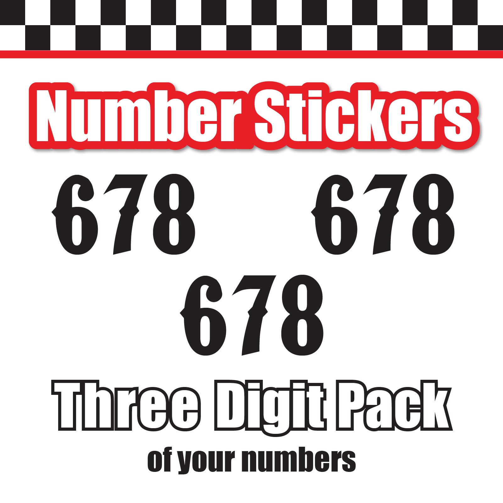 3x 3 Digit Custom Single Number Stickers Decal Locker Door Mailbox Pointedly Mad