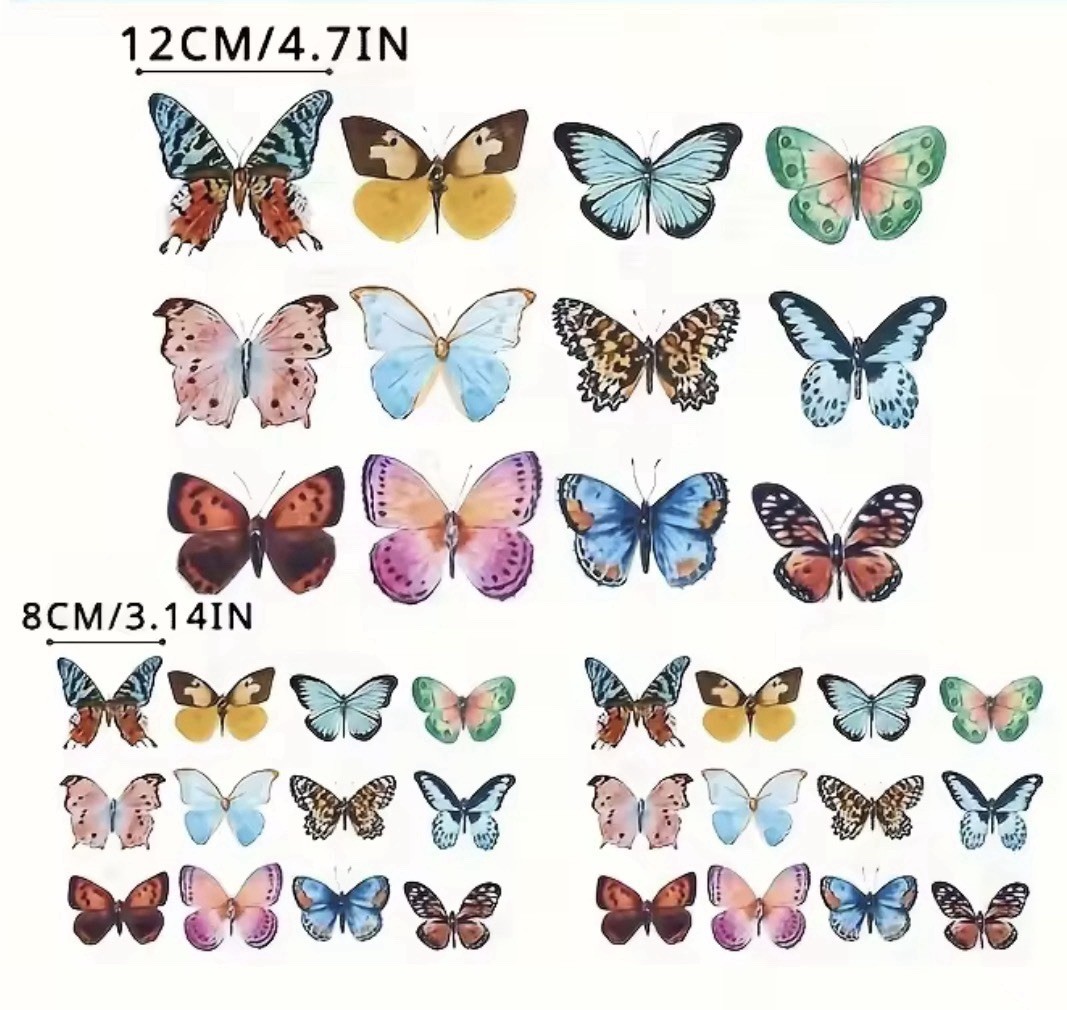 36PCS 3D Butterfly Wall Decor Stickers Set Removable Colorful Room DIY Home Art