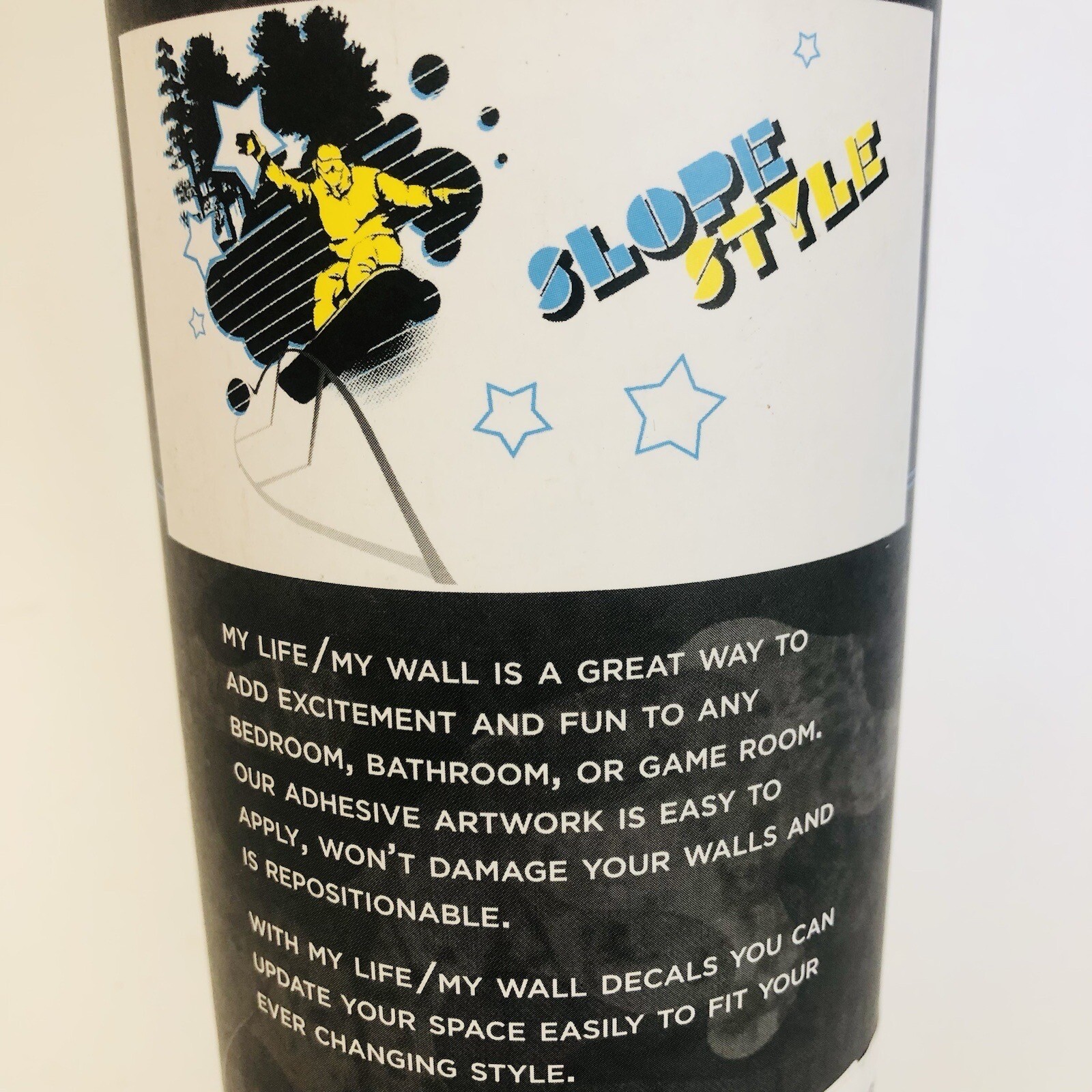 DCWV Decal Wall Art Slope Style Boy Peel & Stick Wall Art, Yellow/Black/Blue