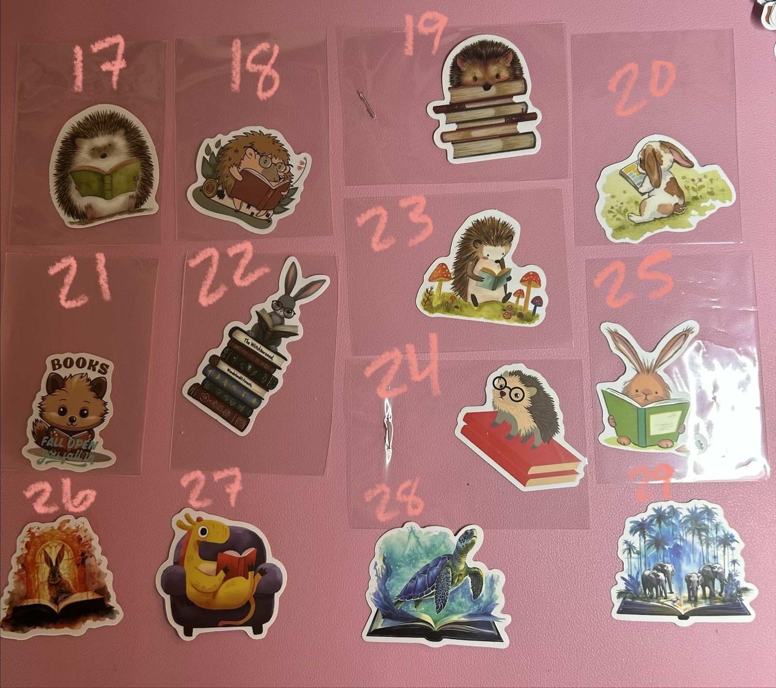 Animals Reading Books Stickers