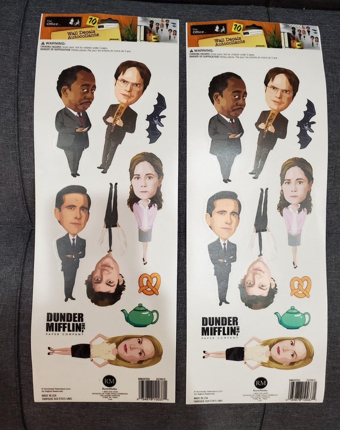 lot (2 sets) Wall Decals The Office Removable Stickers Dunder Mifflin 18×6"