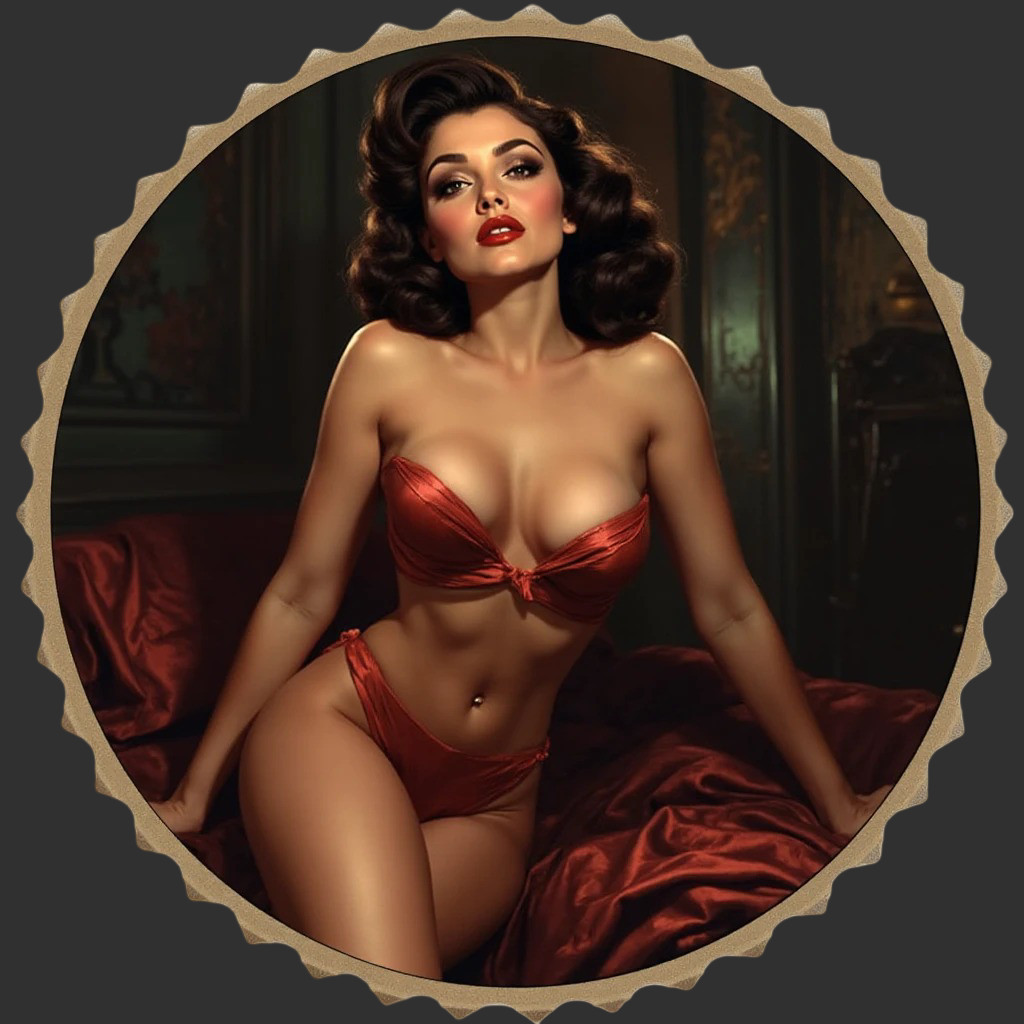 Pinup Girl sticker vinyl decal brunette lingerie athletic seductive seated