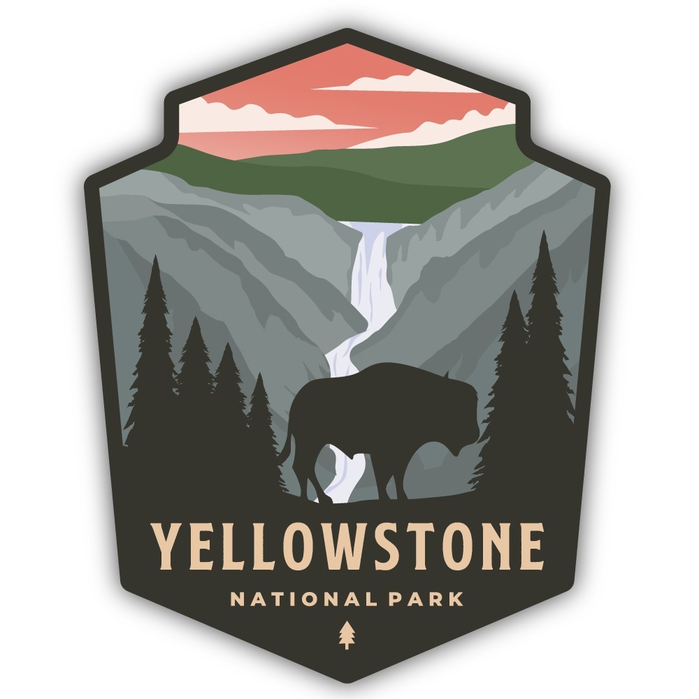 Yellowstone National Park Emblem Cut To Shape Vinyl Sticker