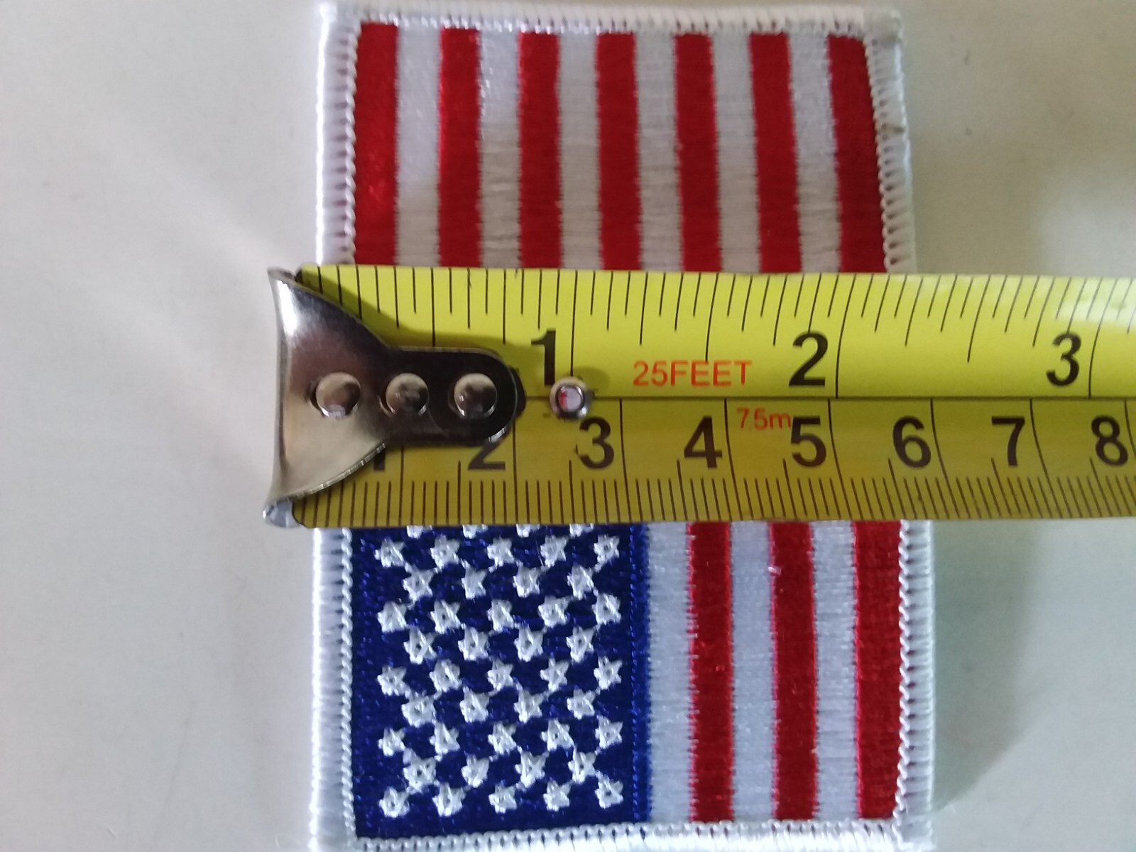 Patriotic Fabric Flag Patches 4th of July 3.5" x 2 3/8" Iron-On CELEBRATE