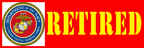 US MARINE CORPS RETIRED (6"x 2") Bumper Sticker. FREE Shipping.