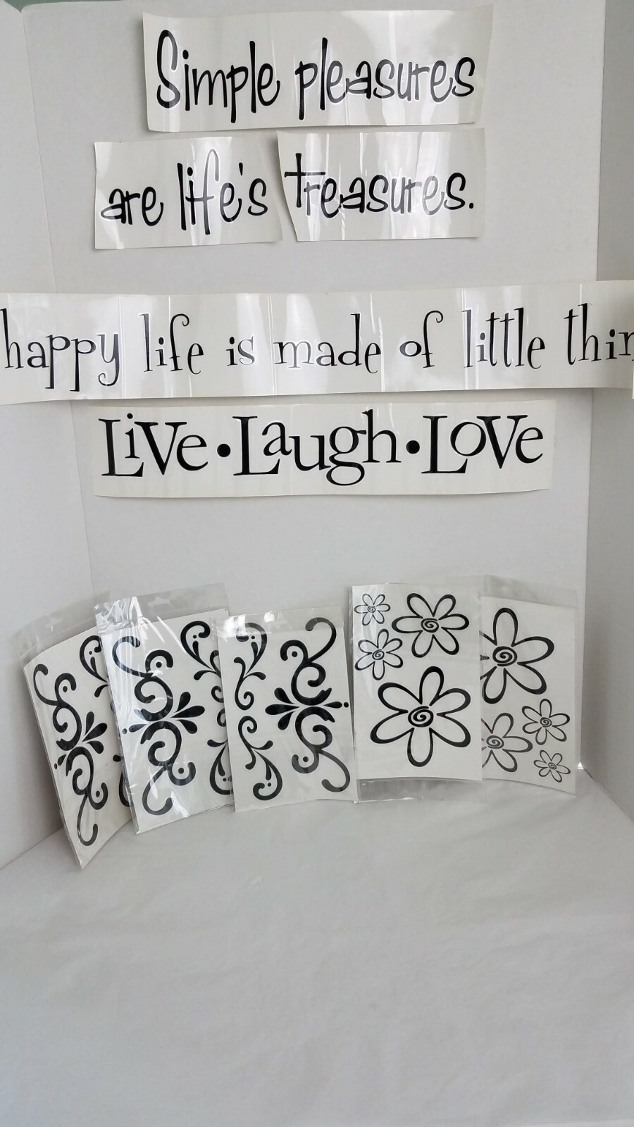 Wall Words Simple Pleasures*Live*Laugh*Love *Little Things*Vinyl Wall Art Pieces
