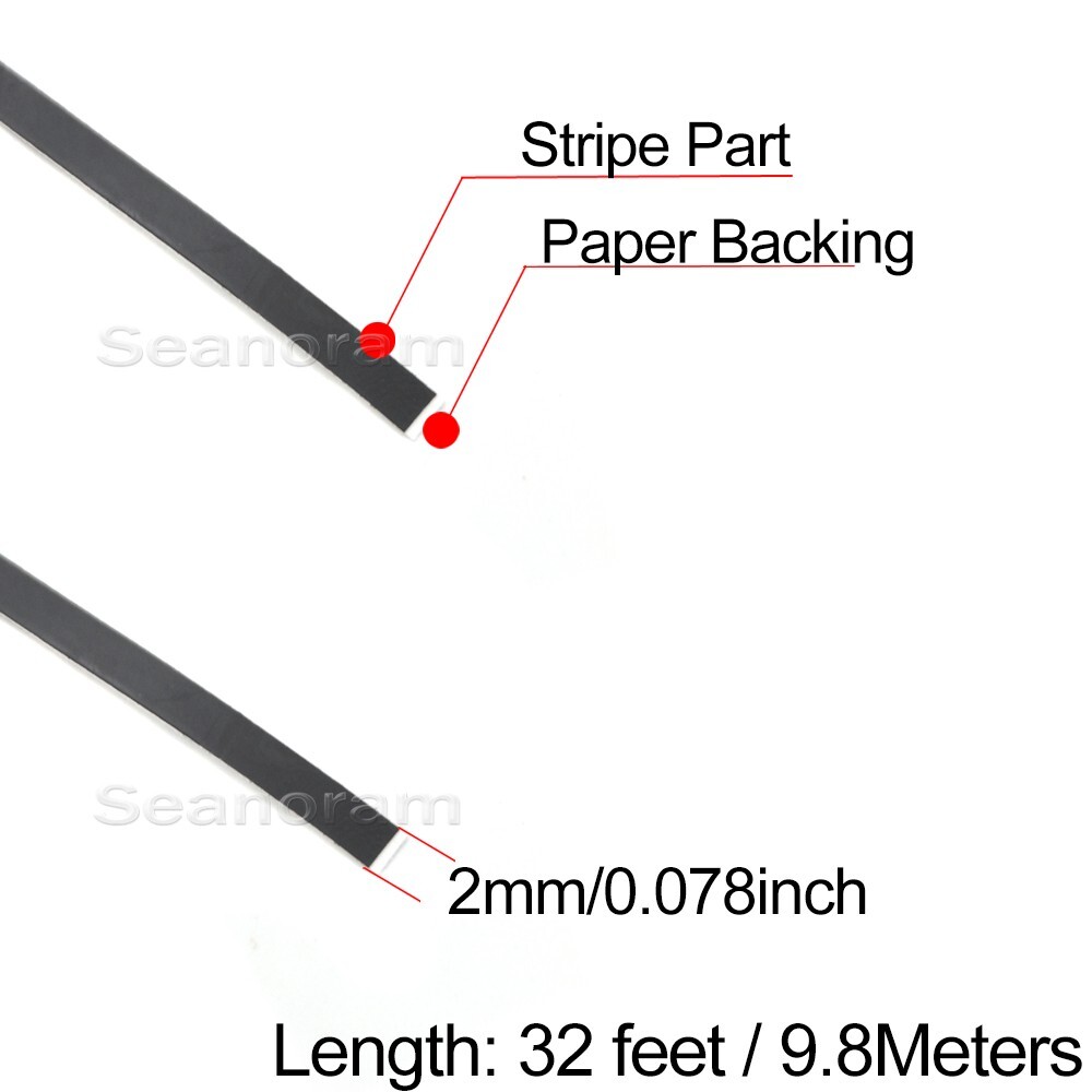 1/12" 2mm Black DIY Home Shop Bar Pinstriping Pin Stripe Decal Vinyl Sticker