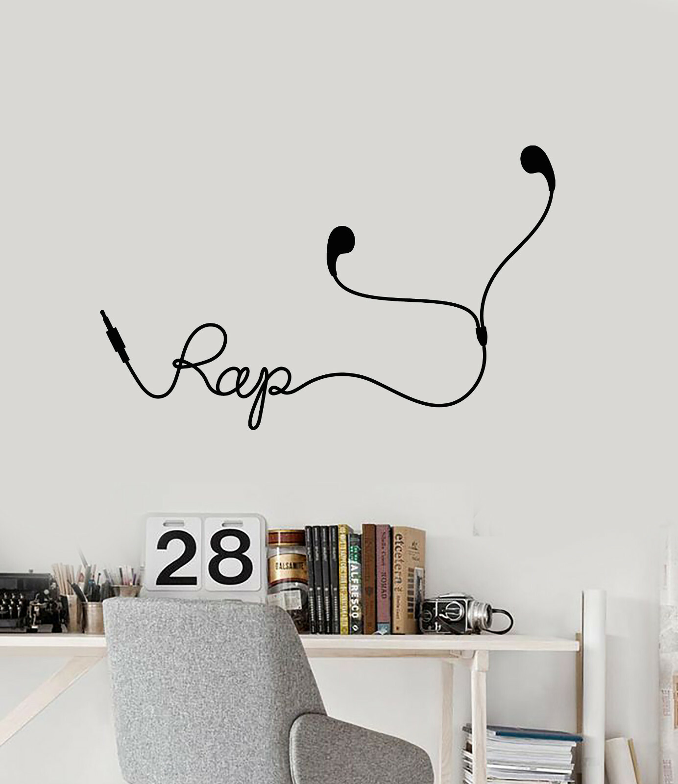 Rap Vinyl Wall Decal Earphones Music Musical Art Teen Room Decor Stickers ig5316