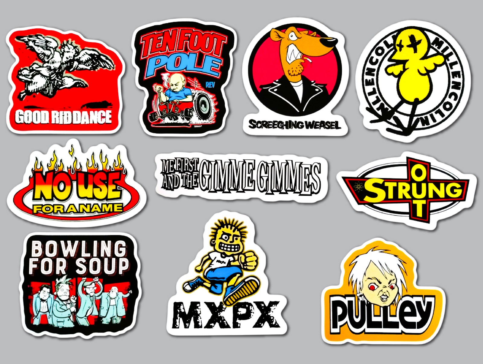 Melodic Punk Vinyl Sticker Lot (10 Pack) SET 1 strung out no use for a name mxpx