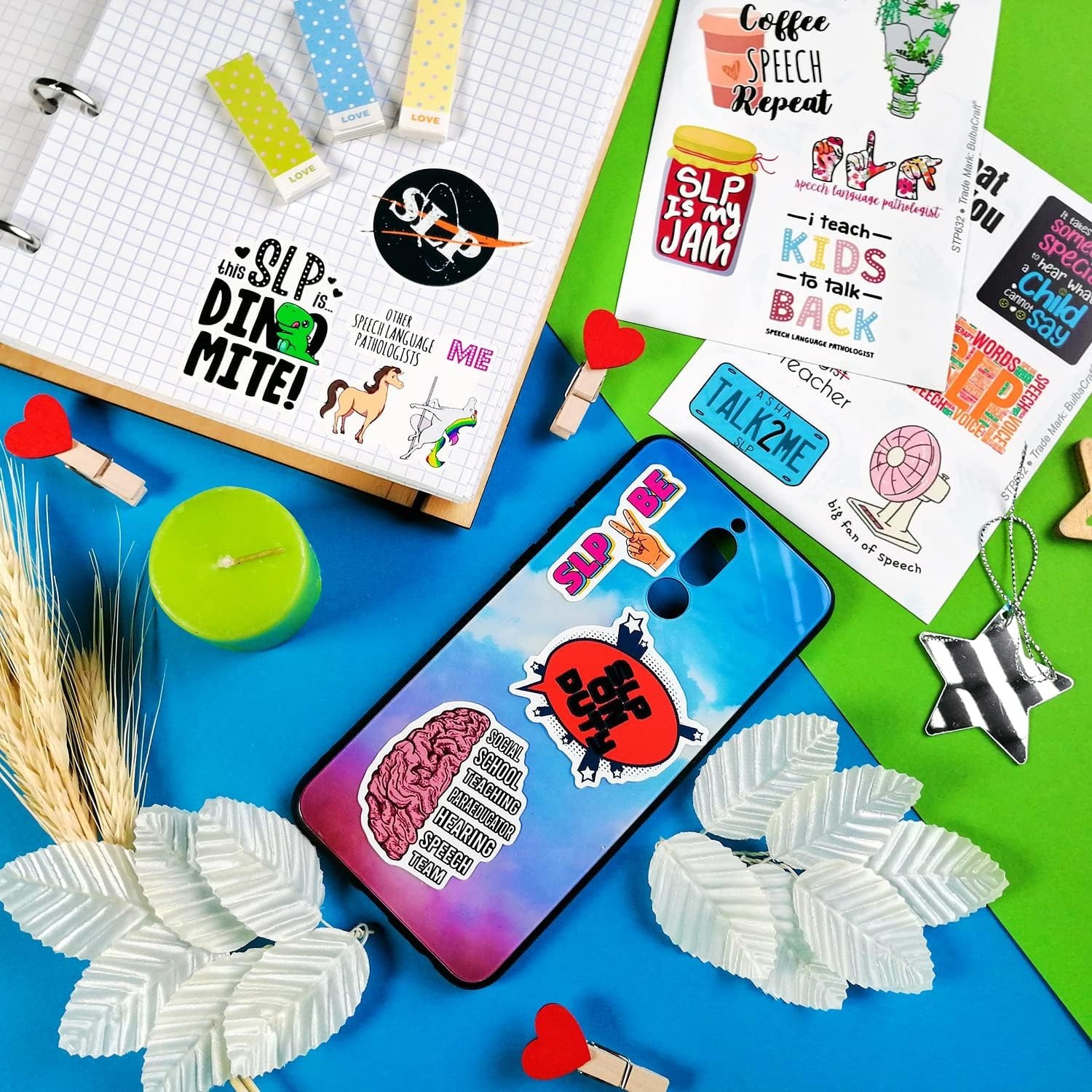 100 Fun SLP Stickers – Waterproof Vinyl – Perfect for Speech Therapy Gifts